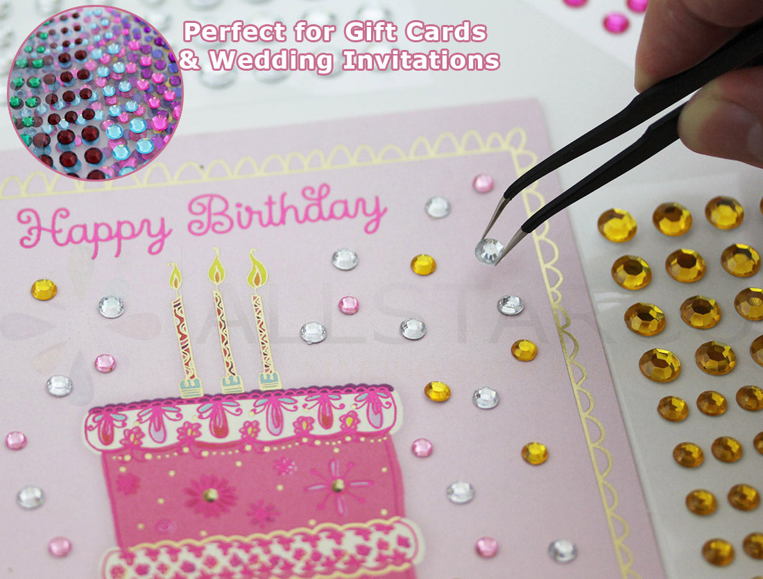 round sticky rhinestones stick on gems self adhesive jewels lead free  face stones party cosplay face gemstones rhinestones card making invitations body jewels skin phone craft embellishments with glue sparkle crafting scrapbooking diy peel and stick halloween birthday wedding shinny allstarco plastic sticky back jewels stickon stick-on rave jewels diy flat back