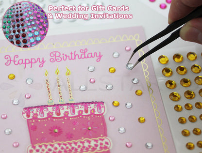 round sticky rhinestones stick on gems self adhesive jewels lead free  face stones party cosplay face gemstones rhinestones card making invitations body jewels skin phone craft embellishments with glue sparkle crafting scrapbooking diy peel and stick halloween birthday wedding shinny allstarco plastic sticky back jewels stickon stick-on rave jewels diy flat back