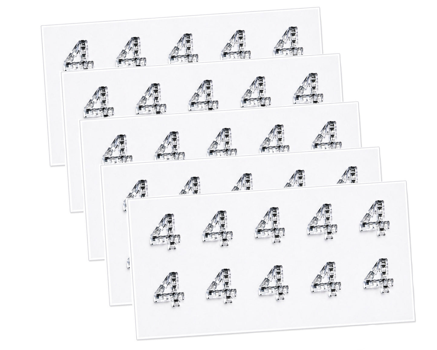Rhinestone Number Stickers – Self Adhesive Crystal Bling Numbers (0–9) - 50 PCS