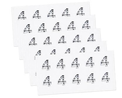 Rhinestone Number Stickers – Self Adhesive Crystal Bling Numbers (0–9) - 50 PCS