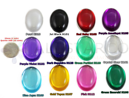 Extra Large Pearl Flat Back Oval Cabochons - 40x30mm - 4 Pieces