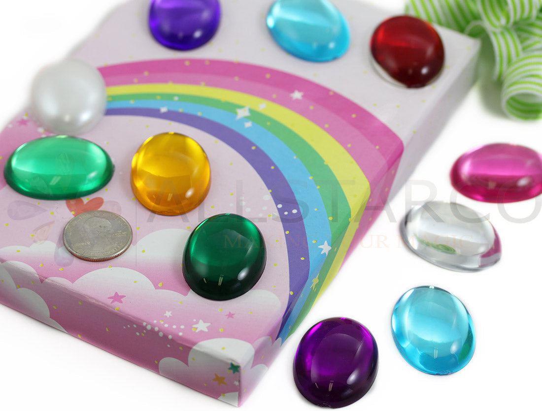 Extra Large Black Flat Back Oval Cabochons - 40x30mm - 4 Pieces