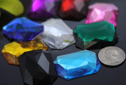 assorted colors multicolor multipack extra large octagon flat back huge giant jumbo acrylic gems plastic rhinestones for craft gemstones body jewels face skin cabochons embellishments cosplay prop making jewelry making party diy crafts costume making scrapbooking high quality allstarco décor stones larp events film making