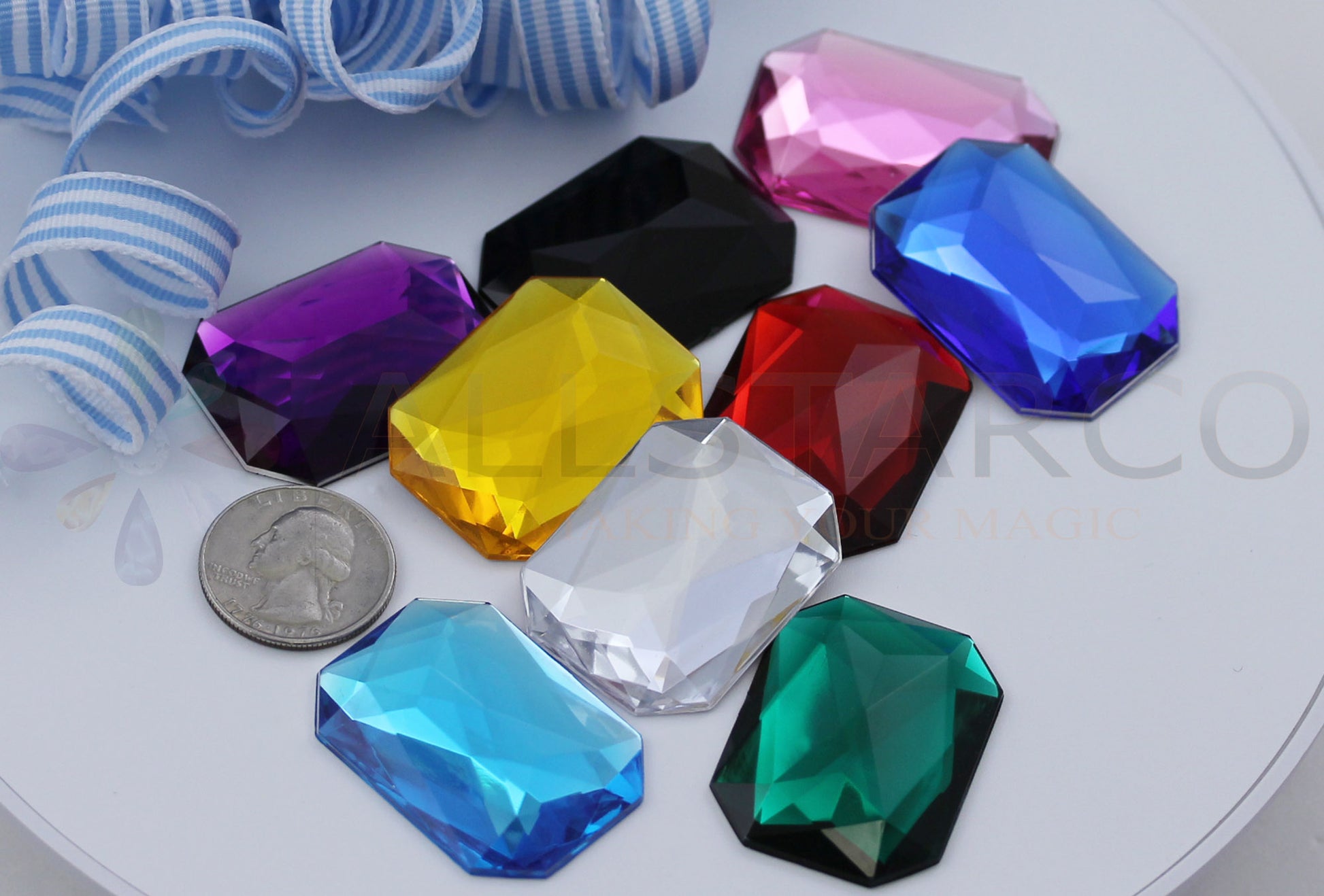 assorted colors multicolor multipack extra large octagon flat back huge giant jumbo acrylic gems plastic rhinestones for craft gemstones body jewels face skin cabochons embellishments cosplay prop making jewelry making party diy crafts costume making scrapbooking high quality allstarco décor stones larp events film making