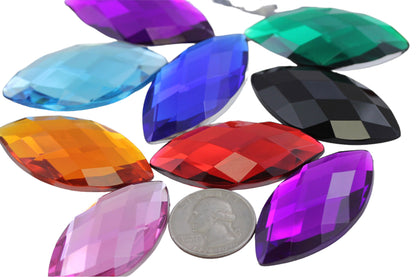 extra large big huge jumbo navette flat back acrylic gems plastic marquise horse eye rhinestones for craft gemstones body jewels face skin cabochons embellishments cosplay prop making jewelry making party diy crafts costume making scrapbooking high quality allstarco décor stones larp events film making