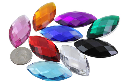 extra large big huge jumbo navette flat back acrylic gems plastic marquise horse eye rhinestones for craft gemstones body jewels face skin cabochons embellishments cosplay prop making jewelry making party diy crafts costume making scrapbooking high quality allstarco décor stones larp events film making