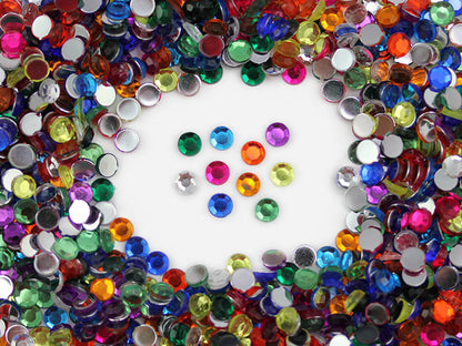 assorted colors multipack multicolor round circle flat back acrylic gems plastic rhinestones for craft gemstones body jewels face skin cabochons embellishments cosplay prop making jewelry making party diy crafts costume making scrapbooking high quality allstarco décor stones larp events film making card making crafting school kids fun creative