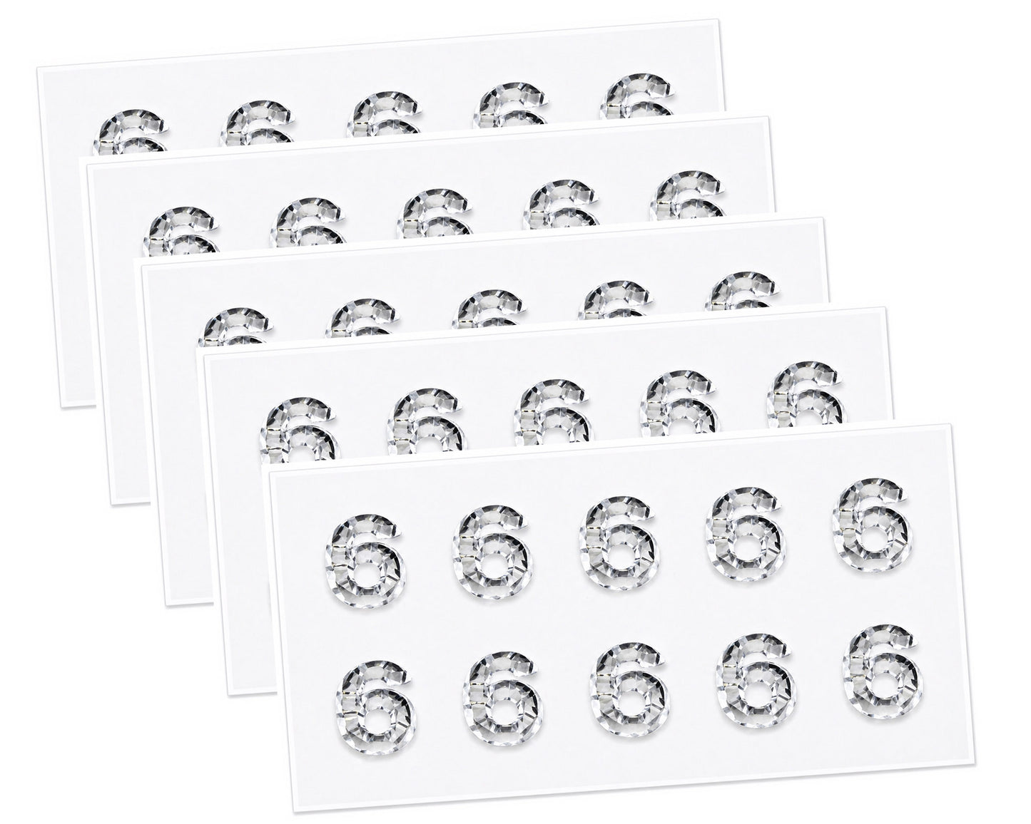 Rhinestone Number Stickers – Self Adhesive Crystal Bling Numbers (0–9) - 50 PCS