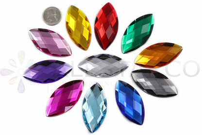 extra large big huge jumbo navette flat back acrylic gems plastic marquise horse eye rhinestones for craft gemstones body jewels face skin cabochons embellishments cosplay prop making jewelry making party diy crafts costume making scrapbooking high quality allstarco décor stones larp events film making