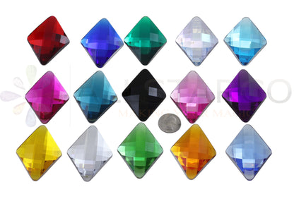 extra large diamond flat back big jumbo huge acrylic gems plastic rhombus rhinestones for craft gemstones body jewels face skin cabochons embellishments cosplay prop making jewelry making party diy crafts costume making scrapbooking high quality allstarco décor stones larp events film making