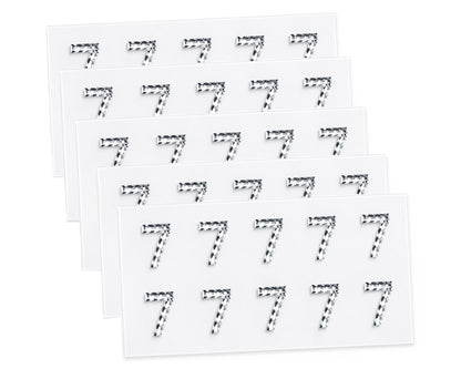 Rhinestone Number Stickers – Self Adhesive Crystal Bling Numbers (0–9) - 50 PCS