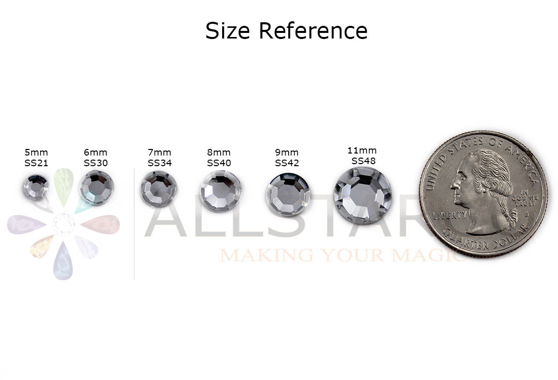 size reference comparison coin quarter chart flat back acrylic gems plastic rhinestones for craft gemstones body jewels face skin cabochons embellishments cosplay prop making jewelry making party diy crafts costume making scrapbooking high quality allstarco décor stones larp events film making card making crafting school kids fun creative