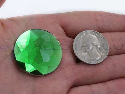 Grüner Peridot H120 Extra große runde Edelsteine mit flacher Rückseite - 32mm - 6 Stück