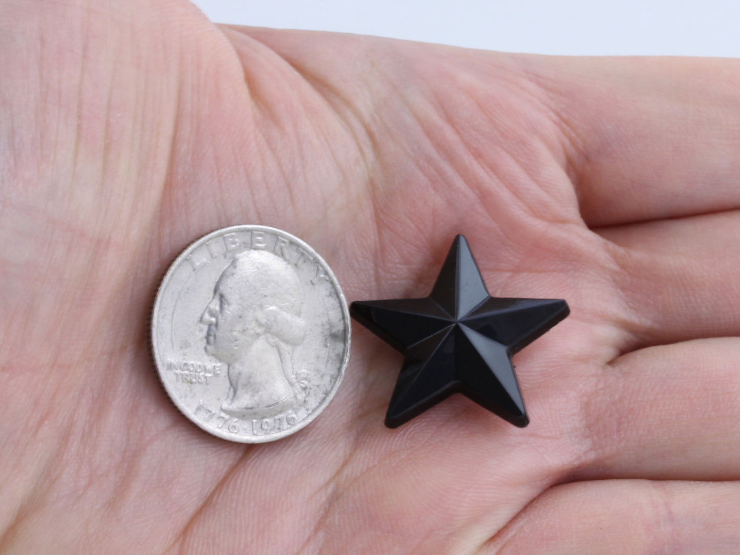 Gemmes noires à dos plat - 15 mm - 35 mcx