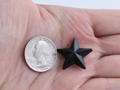 Gemmes noires à dos plat - 15 mm - 35 mcx