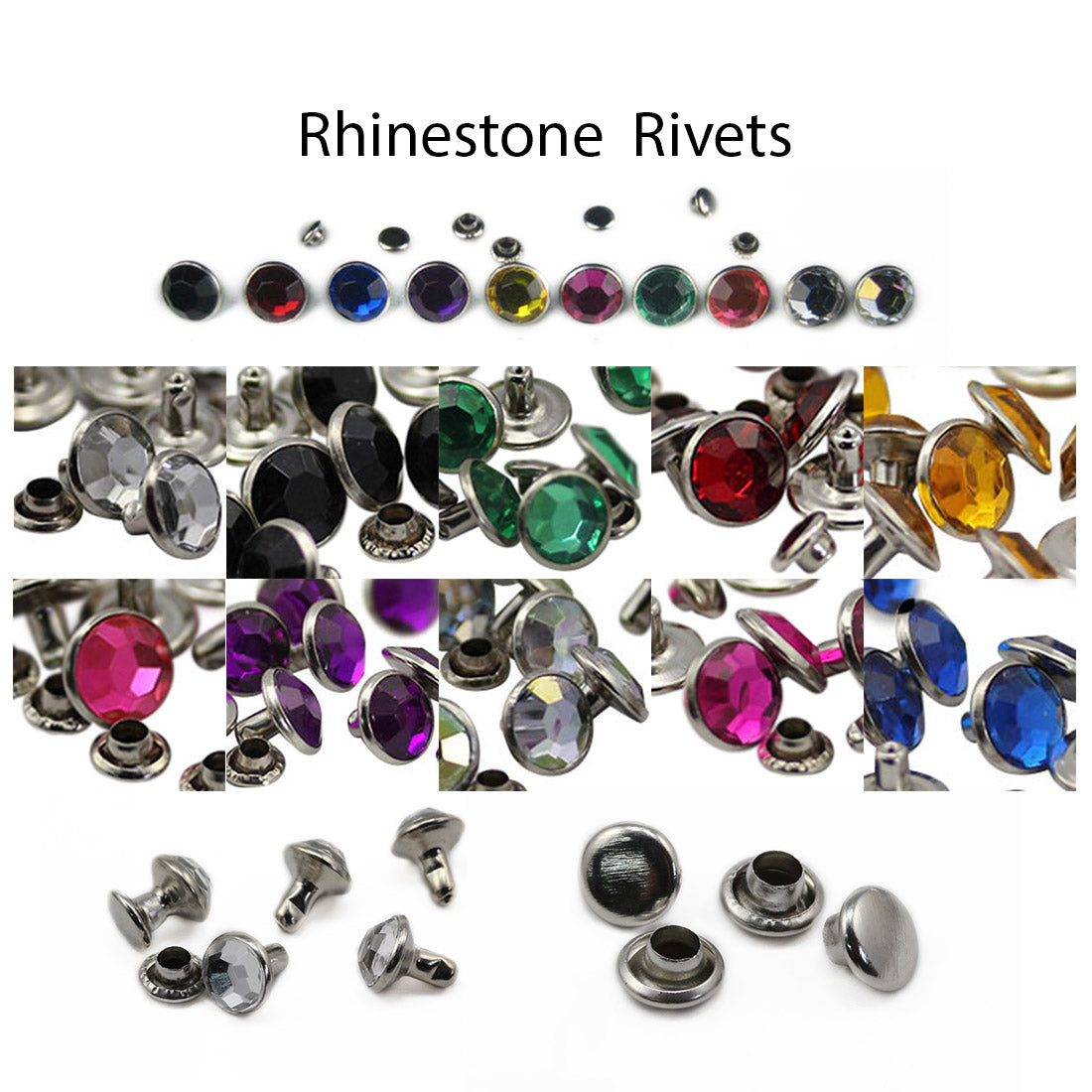 acrylic rhinestone rivets for garment embellishments diy craft purses handbags bracelets leathercraft punch hole belts motorcycle gear buckles pet collars