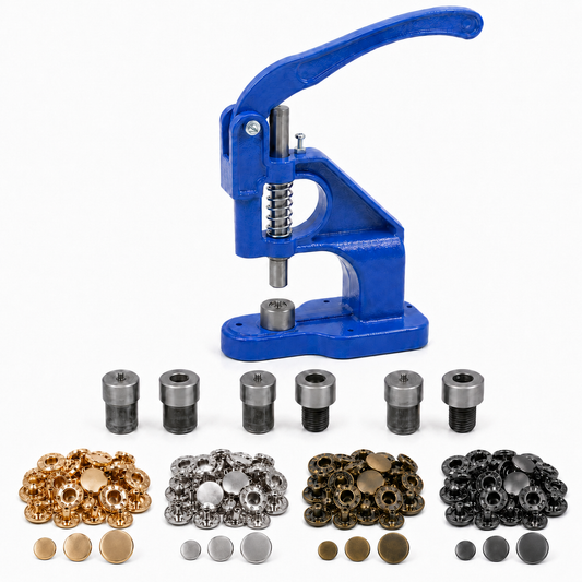 Snap Button Hand Press Kit, 300 Stainless Steel Snaps, 3 Die Sets, Gold Silver Bronze Gunmetal, 10mm 12.5mm 15mm eather Fabric Canvas Repair