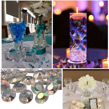 diy craft ideas acrylic diamonds wedding décor plastic gems confetti table scatter aquarium jewels stones iridescent party stones special occasions bridal showers sparkling decorations  vase fillers centerpieces dazzle accent floral arrangements point back gemstones allstarco