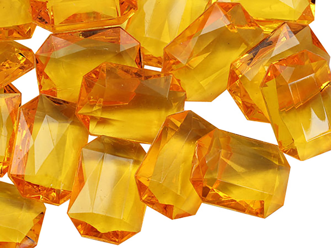 orange amber octagon acrylic pointed back point back gems treasure jewels plastic gemstones for games parties pirate bounty hunt stones for treasure chests party favors center pieces table scatters theatrical swashbuckler jewels props larp easter egg hunt allstarco