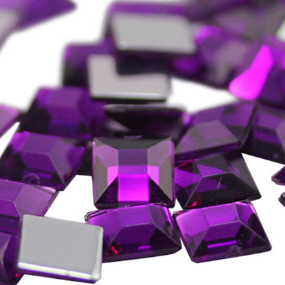 purple amethyst square flat back acrylic gems plastic rhinestones for craft gemstones body jewels face skin cabochons embellishments cosplay prop making jewelry making party diy crafts costume making scrapbooking high quality allstarco décor stones larp events film making