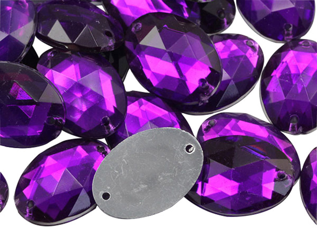 purple amethyst oval flat back sew on sewing beads craft gems plastic rhinestones acrylic gemstones jewels with holes for clothing embellishments costume making cosplay diy garment prop making dress jewels for fabric crystals allstarco