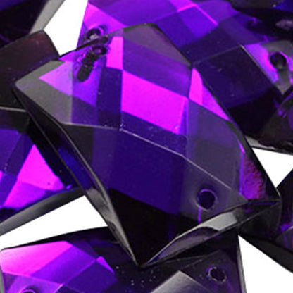 purple amethyst rectangle rectangular flat back sew on sewing beads craft gems plastic rhinestones acrylic gemstones jewels with holes for clothing embellishments costume making cosplay diy garment prop making dress jewels for fabric crystals allstarco