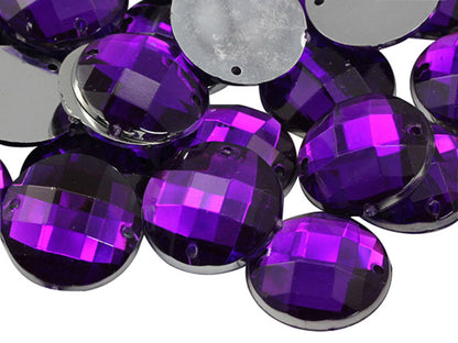 purple amethyst sew on round flat back acrylic gems jewels gemstones sewing embellishments garment making diy craft costume making