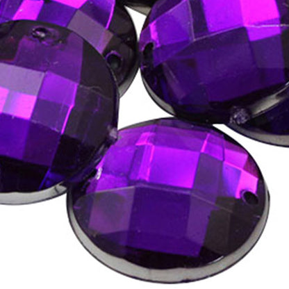 purple amethyst sew on round flat back acrylic gems jewels gemstones sewing embellishments garment making diy craft costume making