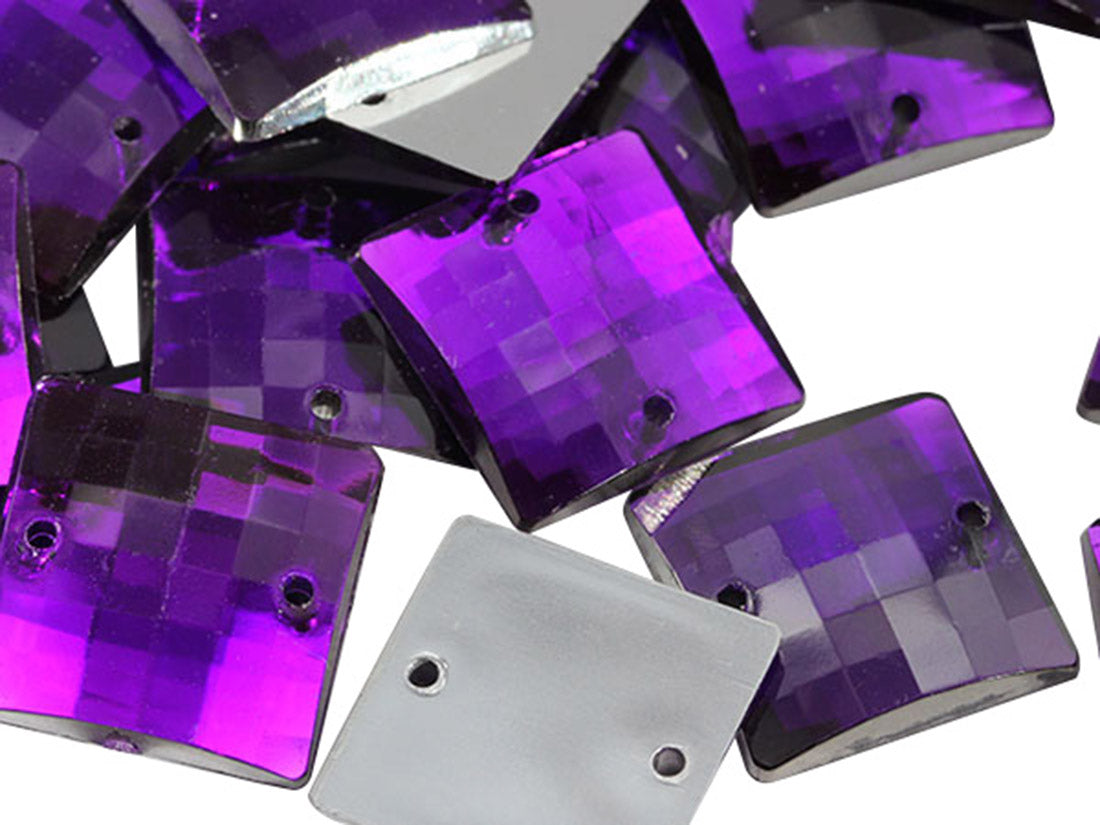 purple amethyst square flat back sew on sewing beads craft gems plastic rhinestones acrylic gemstones jewels with holes for clothing embellishments costume making cosplay diy garment prop making dress jewels for fabric crystals allstarco