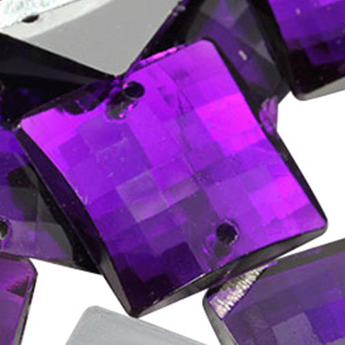 purple amethyst square flat back sew on sewing beads craft gems plastic rhinestones acrylic gemstones jewels with holes for clothing embellishments costume making cosplay diy garment prop making dress jewels for fabric crystals allstarco
