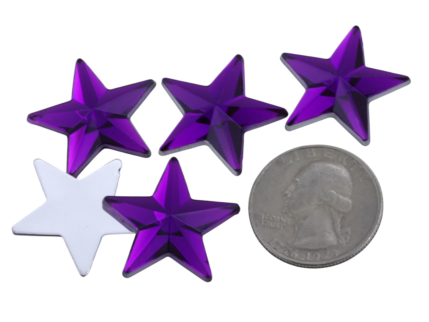 Gemas de estrella planas de amatista morada