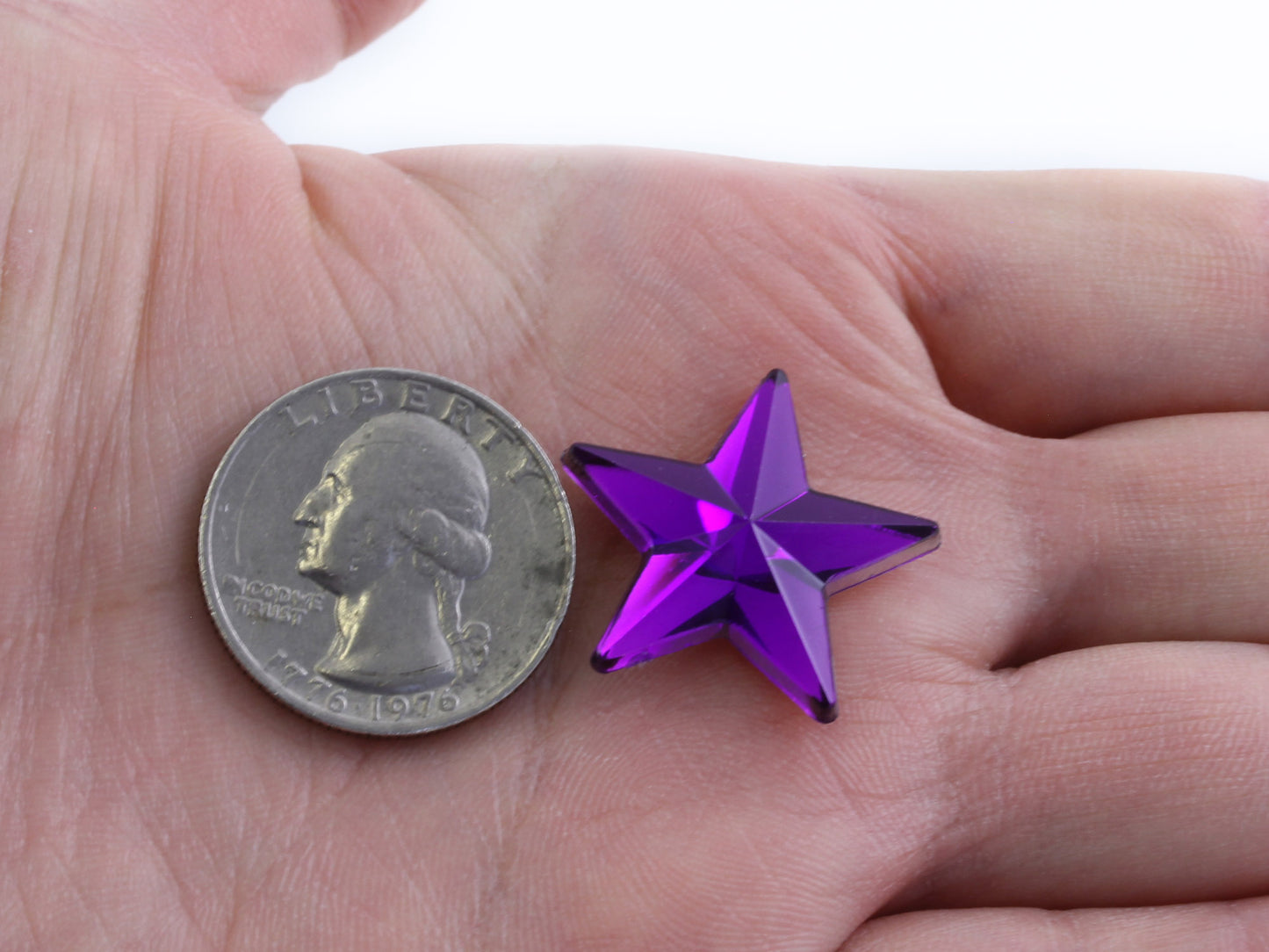 Gemas de estrella planas de amatista morada