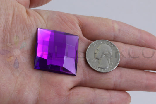 purple amethyst square extra large big huge jumbo flat back acrylic gems plastic rhinestones for craft gemstones body jewels face skin cabochons embellishments cosplay prop making jewelry making party diy crafts costume making scrapbooking high quality allstarco décor stones larp events film making