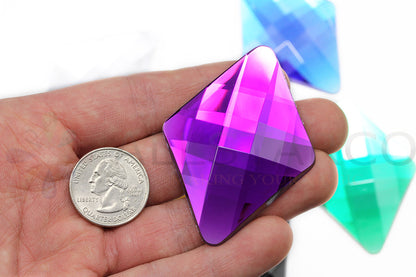 purple amethyst extra large diamond flat back big jumbo huge acrylic gems plastic rhombus rhinestones for craft gemstones body jewels face skin cabochons embellishments cosplay prop making jewelry making party diy crafts costume making scrapbooking high quality allstarco décor stones larp events film making