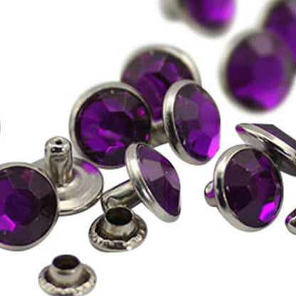 purple amethyst acrylic rhinestone rivets for garment embellishments diy craft purses handbags bracelets leathercraft punch hole belts motorcycle gear buckles pet collars