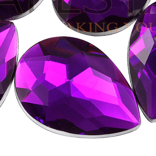 purple amethyst teardrop flat back acrylic gems pear tear drop plastic rhinestones for craft gemstones body jewels face skin cabochons embellishments cosplay prop making jewelry making party diy crafts costume making scrapbooking high quality allstarco décor stones larp events film making