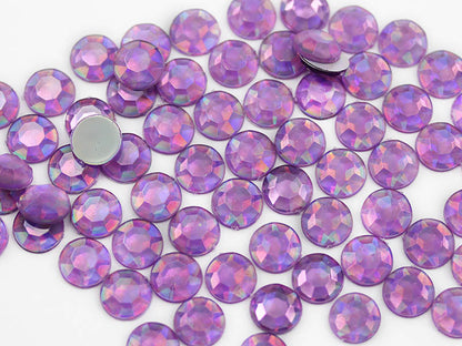 purple amethyst ab round circle flat back acrylic gems plastic rhinestones for craft gemstones body jewels face skin cabochons embellishments cosplay prop making jewelry making party diy crafts costume making scrapbooking high quality allstarco décor stones larp events film making card making crafting school kids fun creative