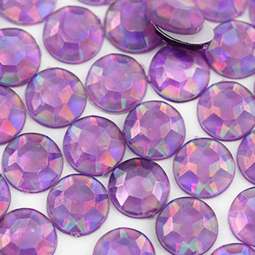 purple amethyst ab round circle flat back acrylic gems plastic rhinestones for craft gemstones body jewels face skin cabochons embellishments cosplay prop making jewelry making party diy crafts costume making scrapbooking high quality allstarco décor stones larp events film making card making crafting school kids fun creative