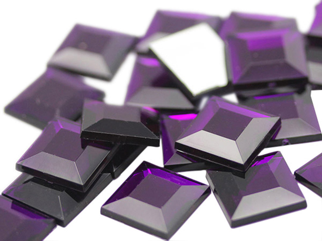 purple amethyst square flat back acrylic gems plastic rhinestones for craft gemstones body jewels face skin cabochons embellishments cosplay prop making jewelry making party diy crafts costume making scrapbooking high quality allstarco décor stones larp events film making