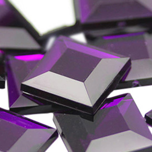 purple amethyst square flat back acrylic gems plastic rhinestones for craft gemstones body jewels face skin cabochons embellishments cosplay prop making jewelry making party diy crafts costume making scrapbooking high quality allstarco décor stones larp events film making