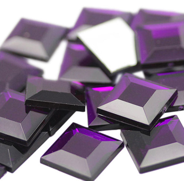 purple amethyst square flat back acrylic gems plastic rhinestones for craft gemstones body jewels face skin cabochons embellishments cosplay prop making jewelry making party diy crafts costume making scrapbooking high quality allstarco décor stones larp events film making