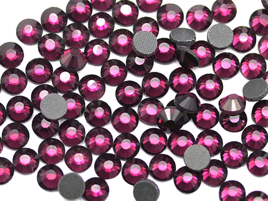 purple amethyst hotfix rhinestones heat set glass gems iron on nail art jewels garment embellishments hot glue décor gems hot fix stones for diy crafts clothing design allstarco