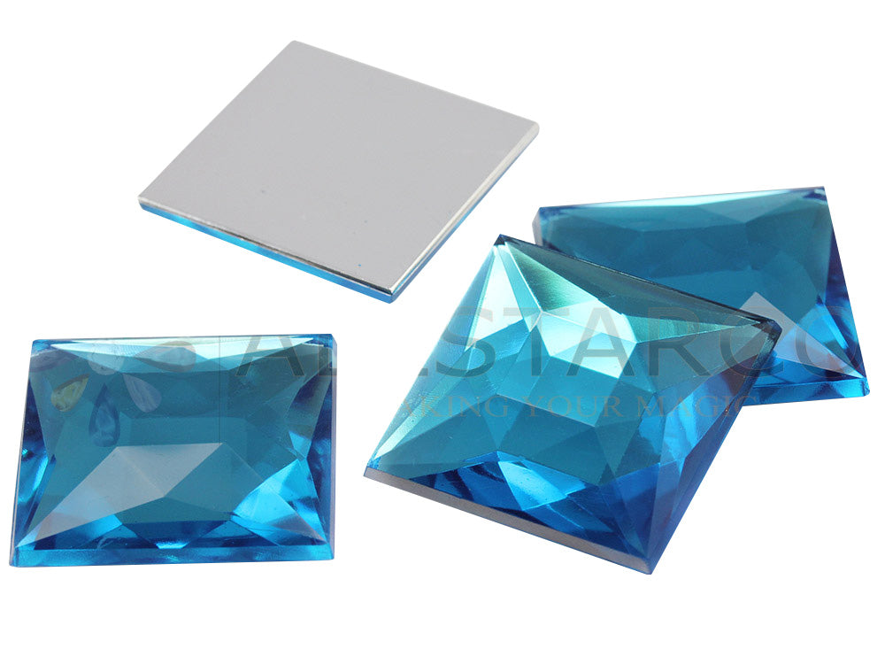 blue aqua aquamarine square flat back acrylic gems plastic rhinestones for craft gemstones body jewels face skin cabochons embellishments cosplay prop making jewelry making party diy crafts costume making scrapbooking high quality allstarco décor stones larp events film making