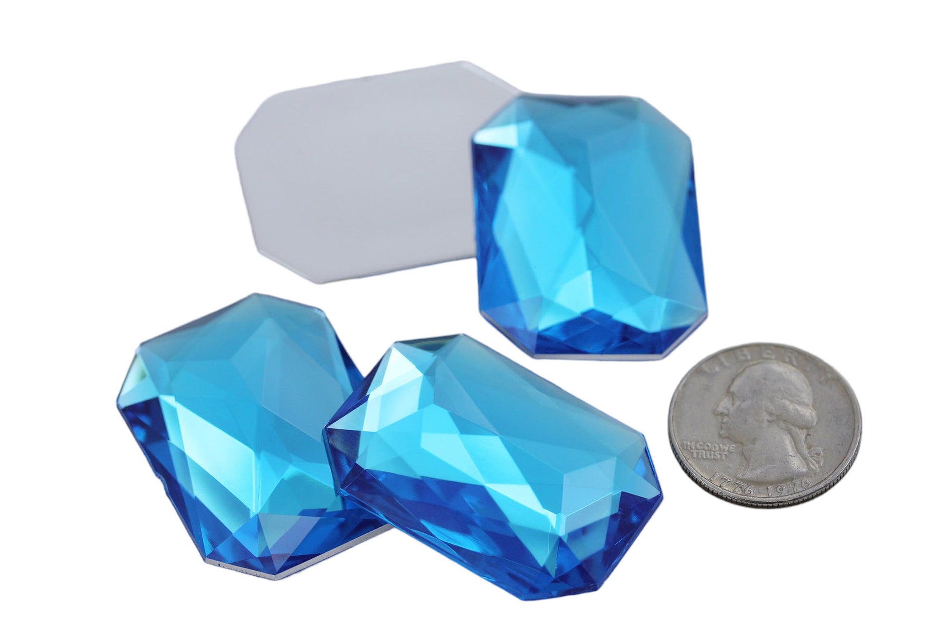 blue aqua aquamarine extra large octagon flat back huge giant jumbo acrylic gems plastic rhinestones for craft gemstones body jewels face skin cabochons embellishments cosplay prop making jewelry making party diy crafts costume making scrapbooking high quality allstarco décor stones larp events film making