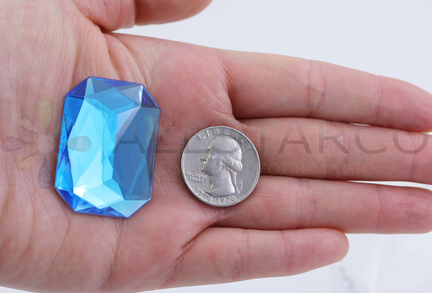 blue aqua aquamarine extra large octagon flat back huge giant jumbo acrylic gems plastic rhinestones for craft gemstones body jewels face skin cabochons embellishments cosplay prop making jewelry making party diy crafts costume making scrapbooking high quality allstarco décor stones larp events film making
