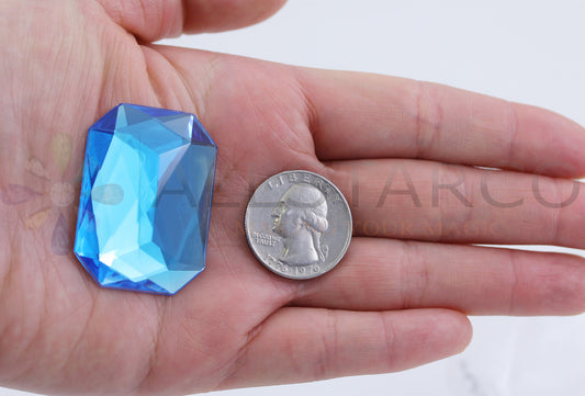 blue aqua aquamarine extra large octagon flat back huge giant jumbo acrylic gems plastic rhinestones for craft gemstones body jewels face skin cabochons embellishments cosplay prop making jewelry making party diy crafts costume making scrapbooking high quality allstarco décor stones larp events film making