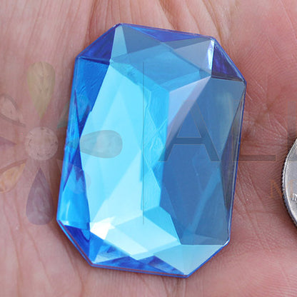 blue aqua aquamarine extra large octagon flat back huge giant jumbo acrylic gems plastic rhinestones for craft gemstones body jewels face skin cabochons embellishments cosplay prop making jewelry making party diy crafts costume making scrapbooking high quality allstarco décor stones larp events film making
