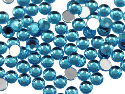 blue aqua aquamarine round circle flat back acrylic gems plastic rhinestones for craft gemstones body jewels face skin cabochons embellishments cosplay prop making jewelry making party diy crafts costume making scrapbooking high quality allstarco décor stones larp events film making card making crafting school kids fun creative