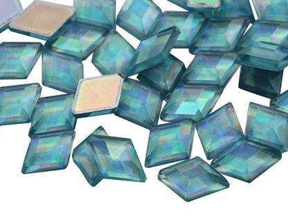 blue aqua ab diamond flat back acrylic gems plastic rhombus rhinestones for craft gemstones body jewels face skin cabochons embellishments cosplay prop making jewelry making party diy crafts costume making scrapbooking high quality allstarco décor stones larp events film making