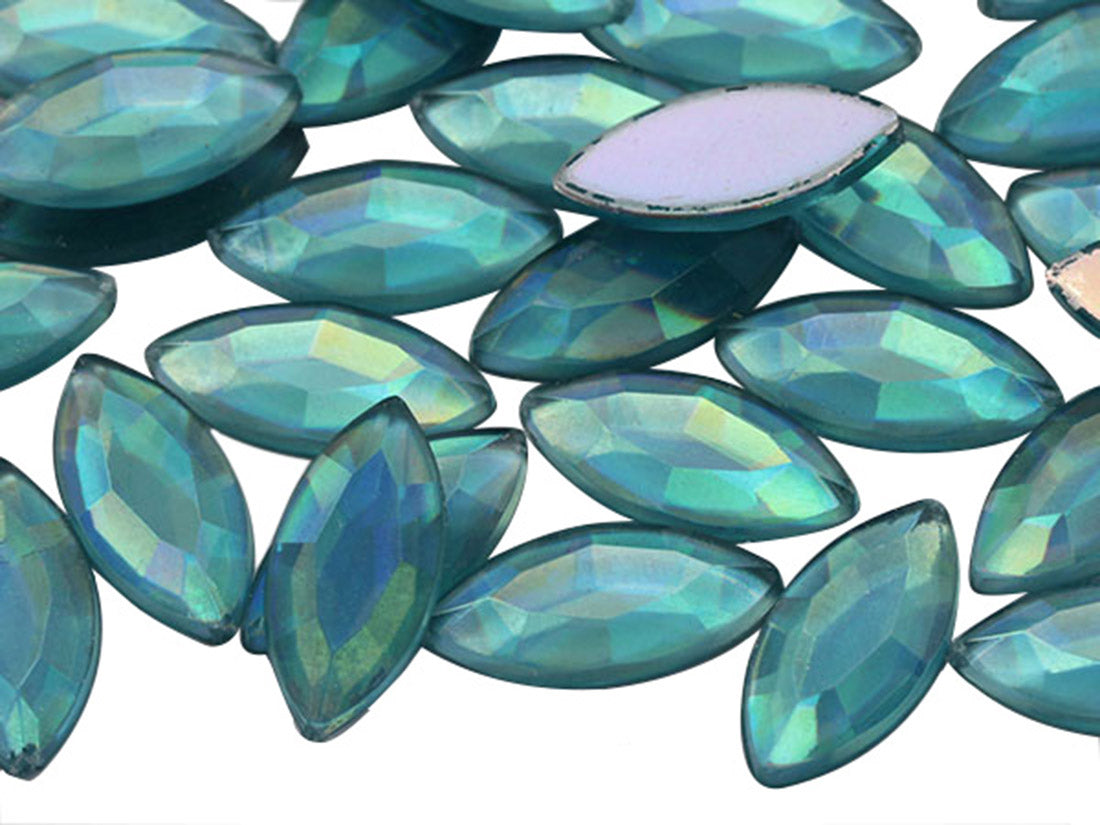 blue aqua ab navette flat back acrylic gems plastic marquise horse eye rhinestones for craft gemstones body jewels face skin cabochons embellishments cosplay prop making jewelry making party diy crafts costume making scrapbooking high quality allstarco décor stones larp events film making